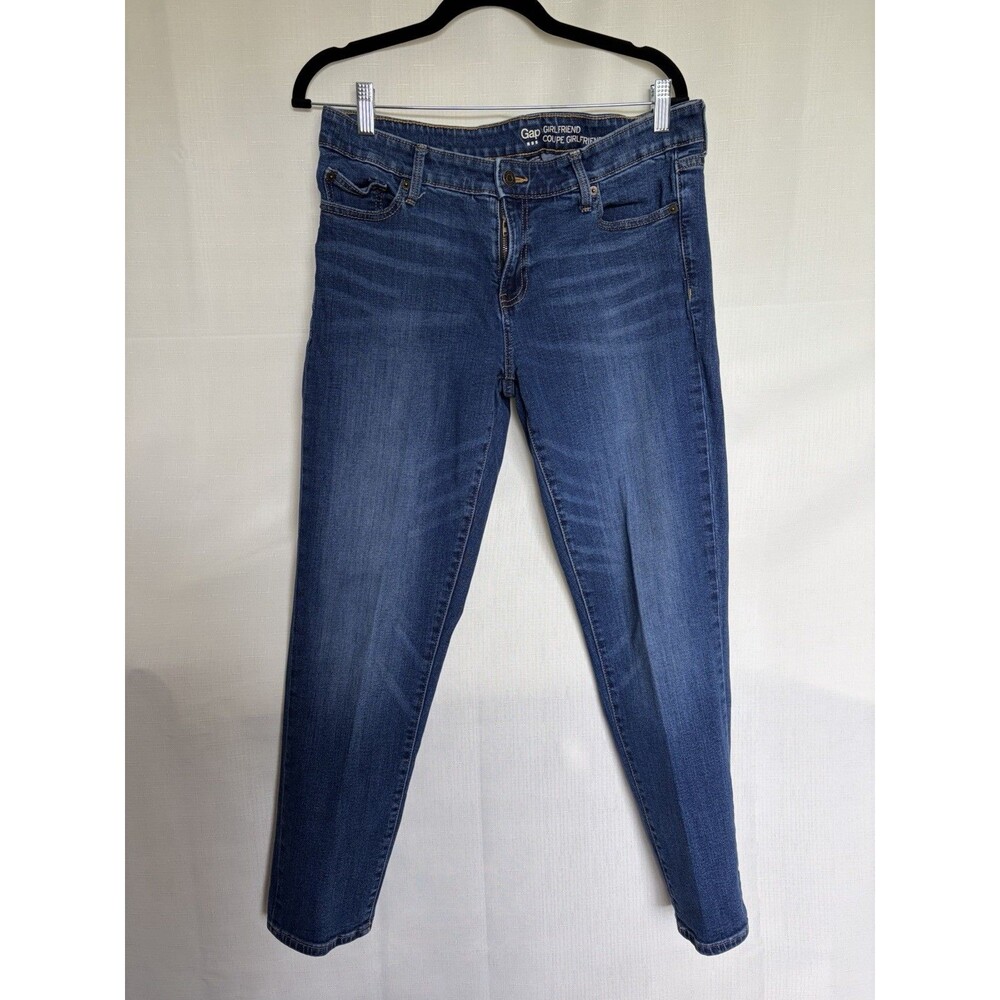 Gap Women’s Slim Jeans Blue Medium Wash Denim 5-Pocket Zip Button Logo